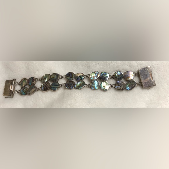 Gorgeous Sterling 925 Colorful Abalone Bracelet - Picture 2 of 13